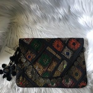 ANTIK BATIK Banjo Embellished Clutch